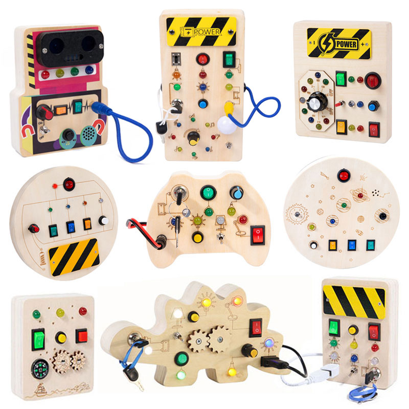 Montessori Wooden Busy Board Toddler - Tablero ocupado Montessori de madera con
