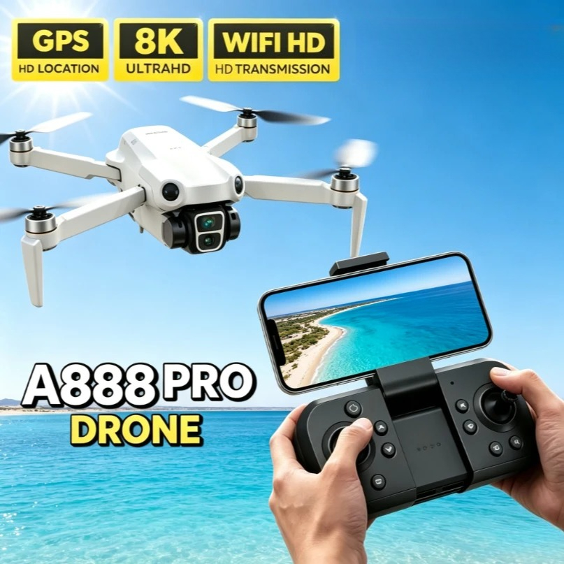 Fpv Brushless Rc Drone 4K - Dron GPS FPV A888 Original, Plegable,