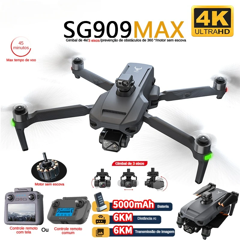 Fpv Brushless Rc Drone 4K - ZLL SG909 SG909MAX Dron profesional con