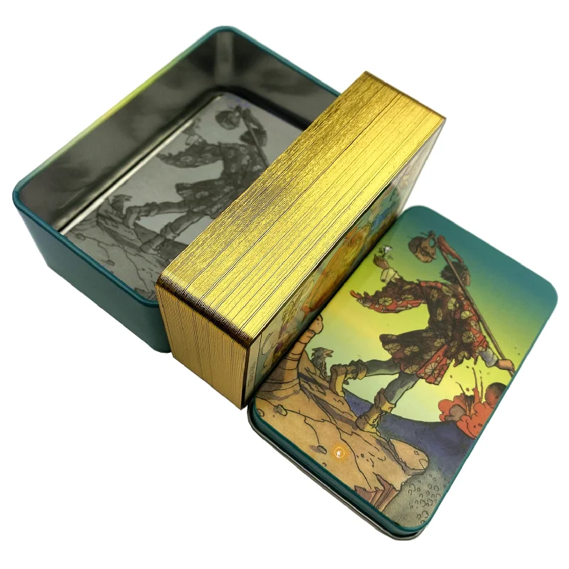 Caja Metálica Edición Dorada,  - Tarot Cards Deck With Guidebook reseña y precio