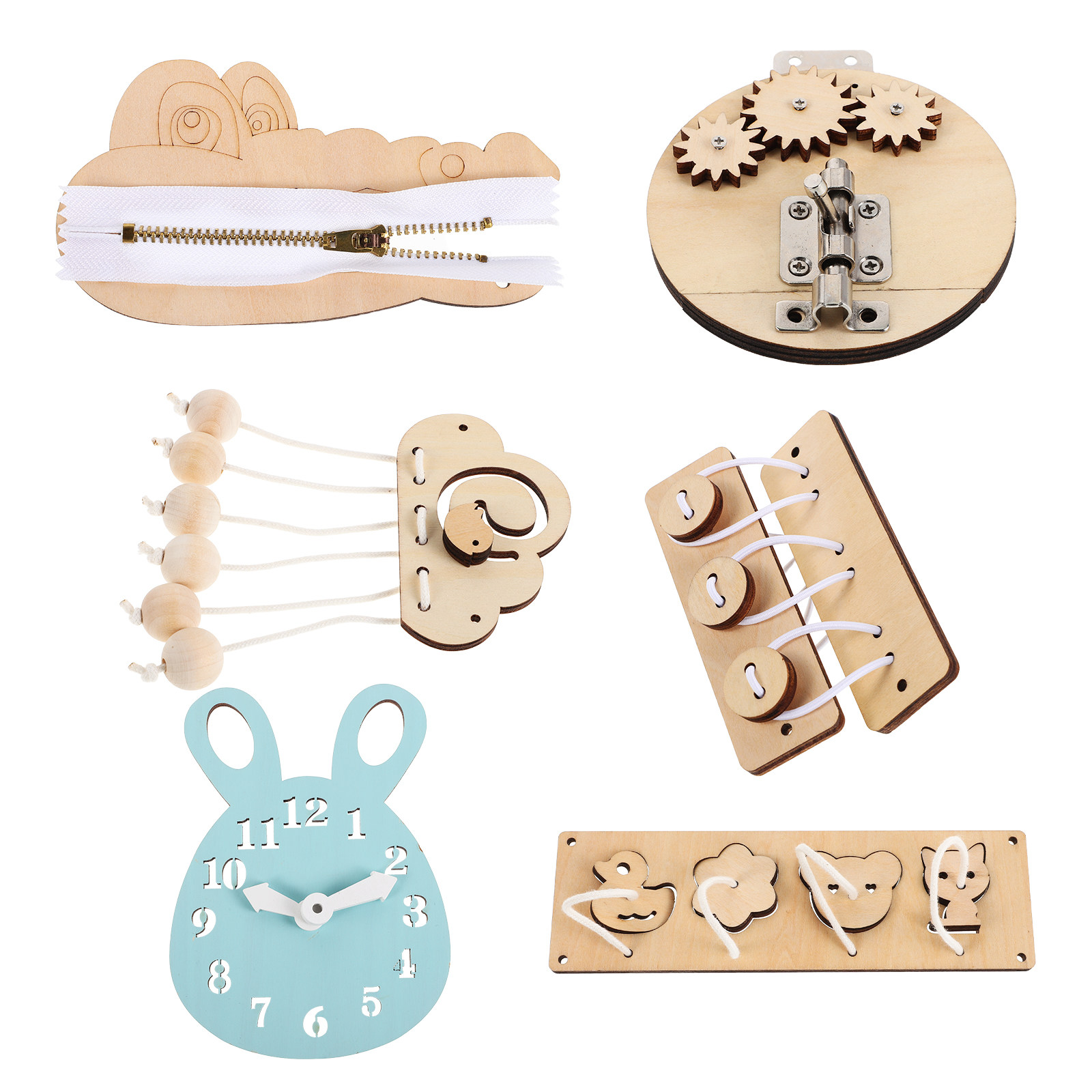 Juego de 6 piezas de tablero d - Montessori Wooden Busy Board Toddler reseña y precio