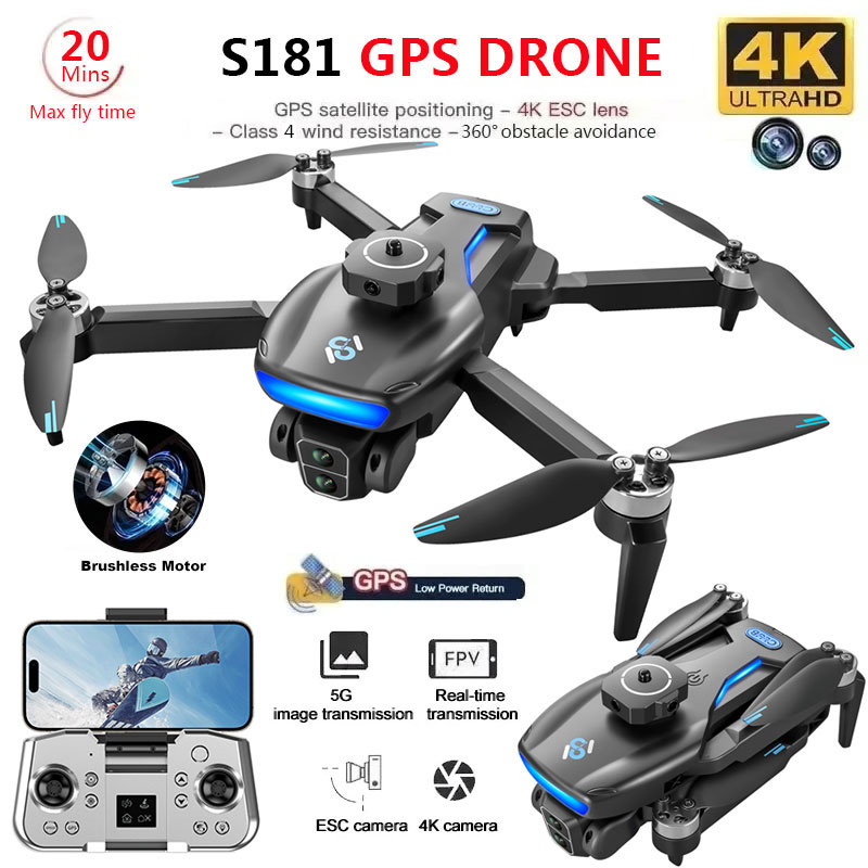 Dron S181 GPS 4K profesional H - Fpv Brushless Rc Drone 4K reseña y precio